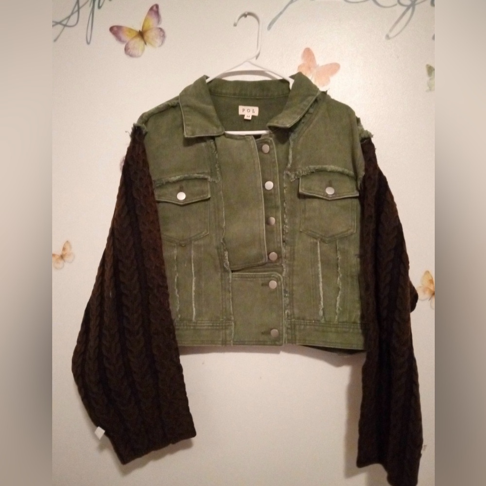 POL Moss Green denim jacket NWOT